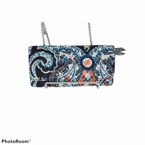 Vera Bradley Marrakesh Navy Blue Pailsey Wallet - Picture 1 of 4
